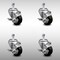 Service Caster 3 Inch SS Black Polyurethane Swivel 3/8 Inch Threaded Stem Caster Set Brake SCC SCC-SSTS20S314-PPUB-BLK-TLB-381615-4 - alternate 1